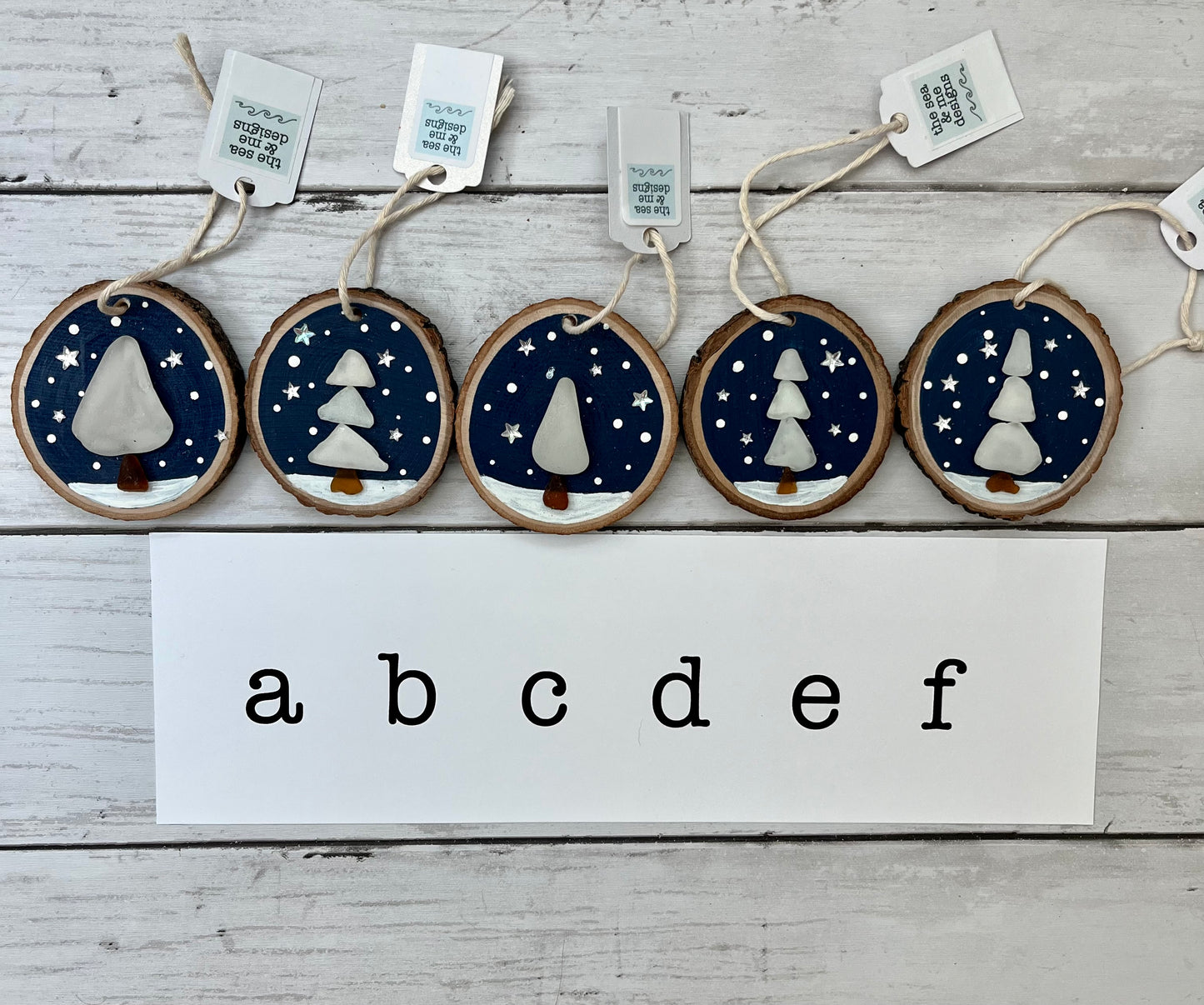 Sea Glass Ornaments - White Tree