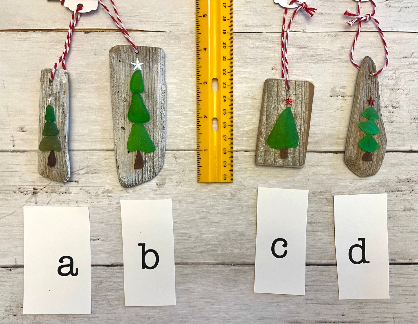 Sea Glass Ornaments - Green Tree