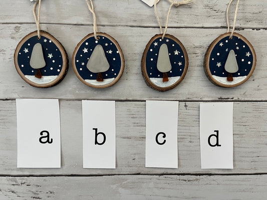 Sea Glass Ornaments - White Tree