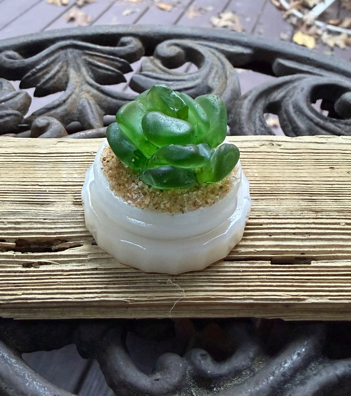 Mini Sea Glass Succulent - Green (173)