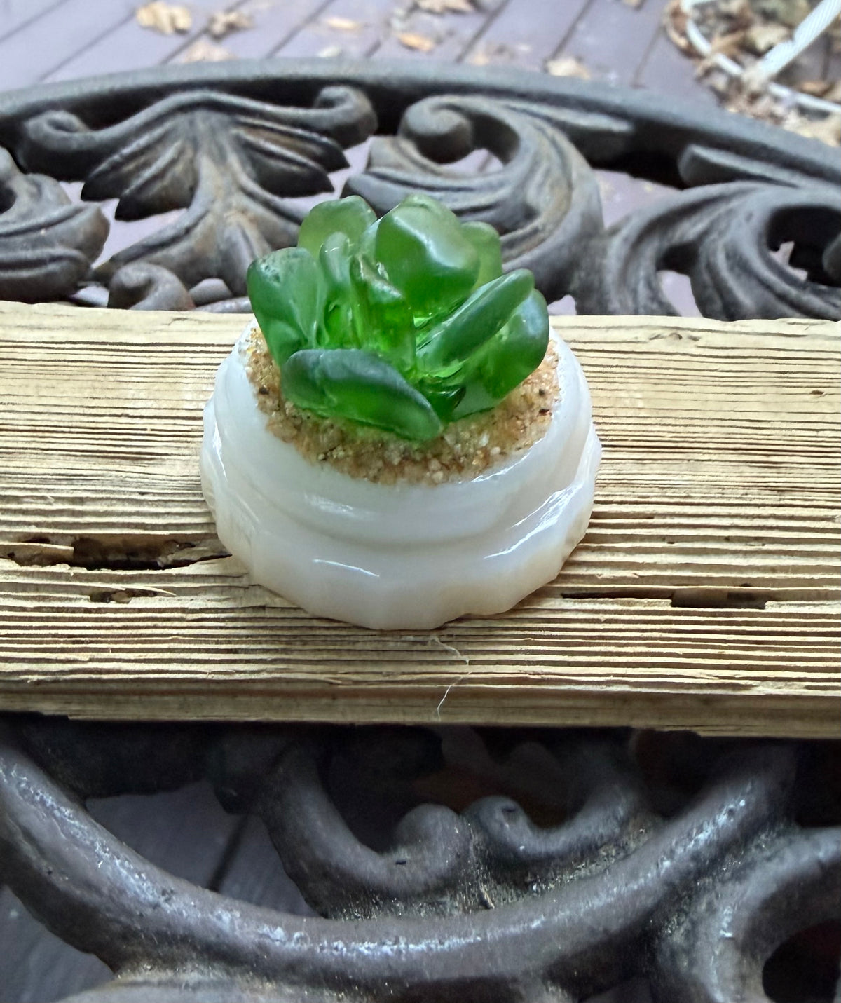 Mini Sea Glass Succulent - Green (173)