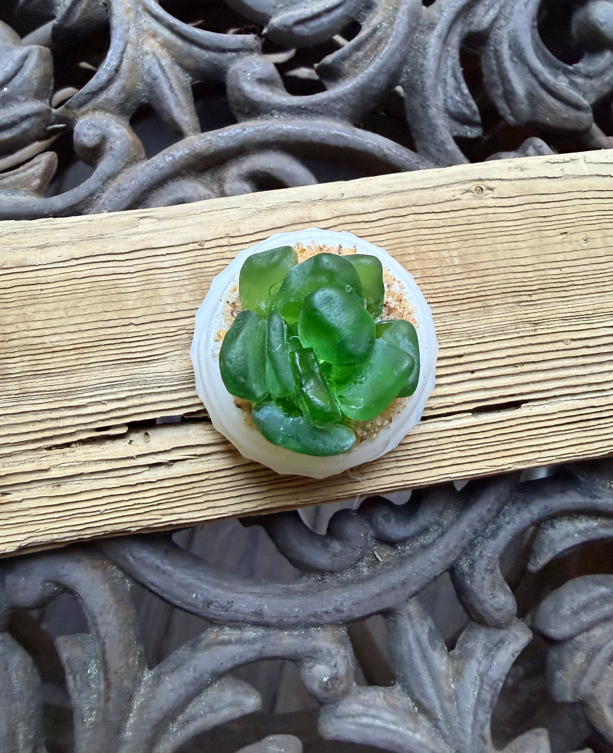 Mini Sea Glass Succulent - Green (173)