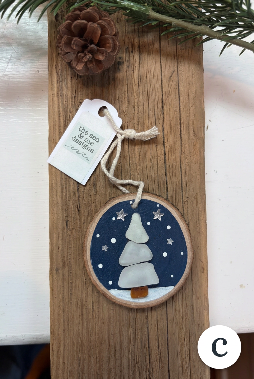 White Tree Holiday Ornaments