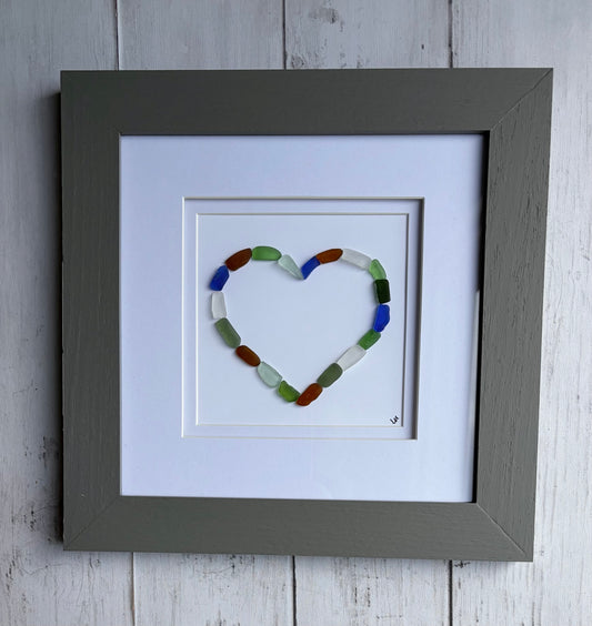 Multi-colored Heart - Silver Frame