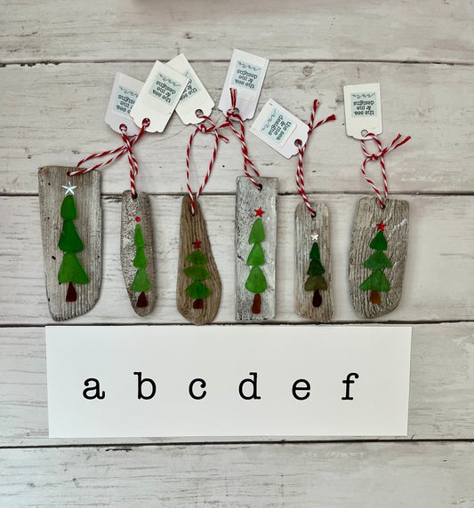 Sea Glass Ornaments - Green Tree