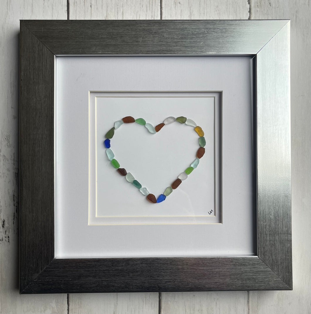Multi-colored Heart - Silver Frame