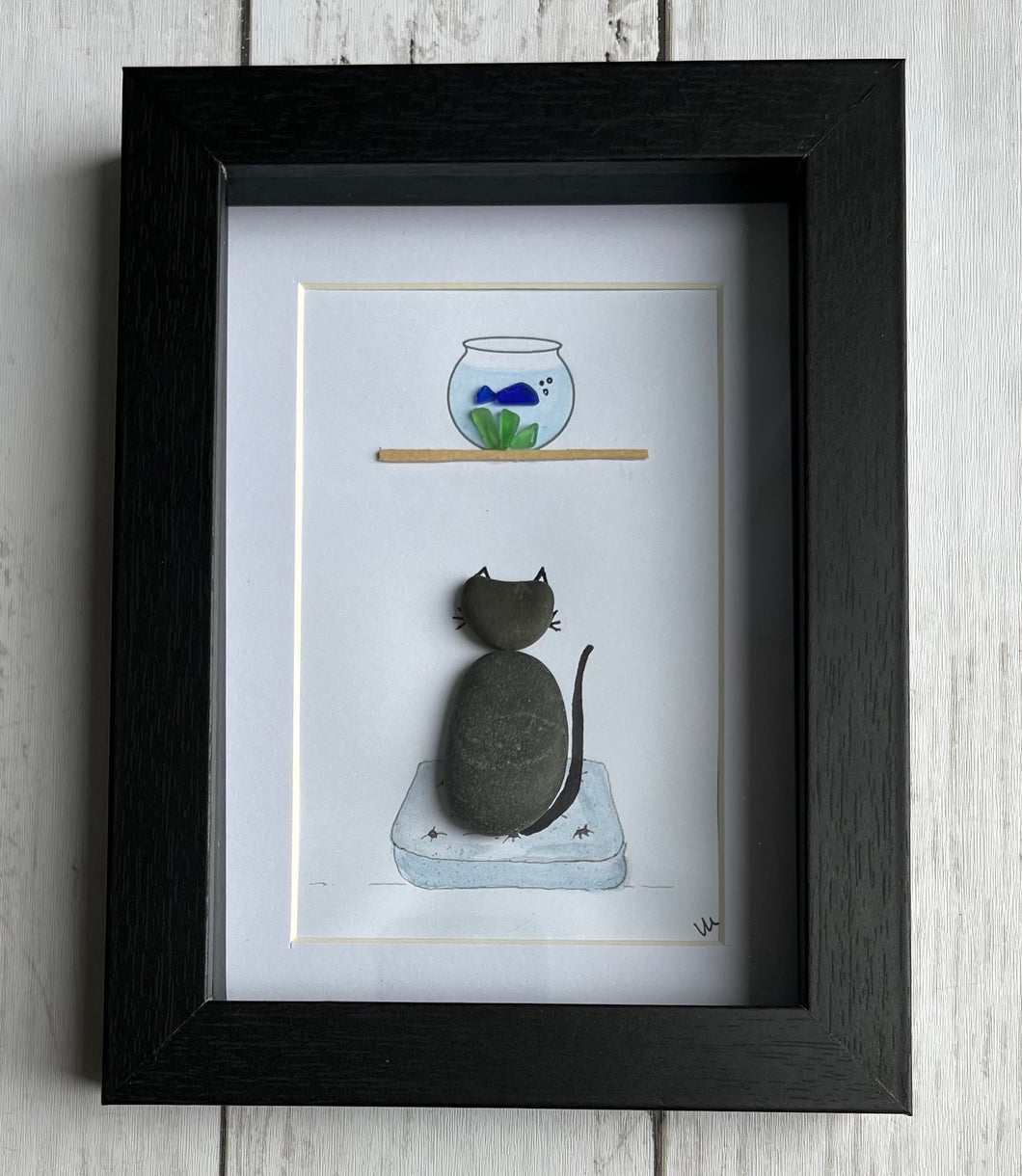 Cat with Fish Bowl